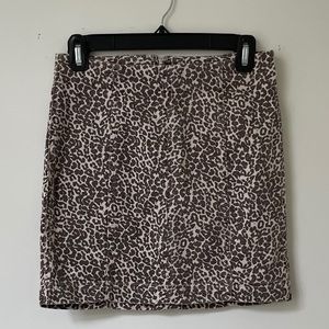 Cheetah denim skirt
